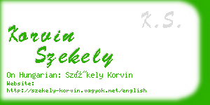 korvin szekely business card